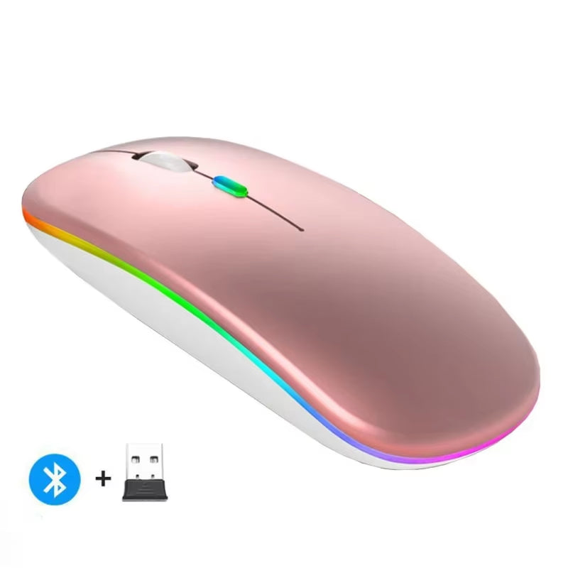 Wireless Mouse RGB Rechargeable Bluetooth Mice Wireless Computer Mause LED Backlit Ergonomic Gaming Mouse for Laptop PC 3600DPI