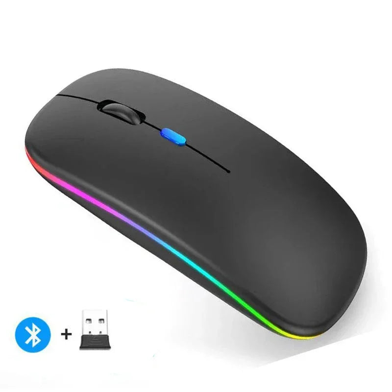 Wireless Mouse RGB Rechargeable Bluetooth Mice Wireless Computer Mause LED Backlit Ergonomic Gaming Mouse for Laptop PC 3600DPI